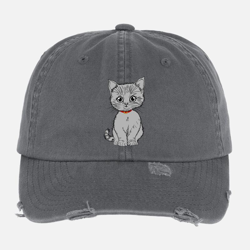 Gray Flexfit Vintage Destroyed Cap