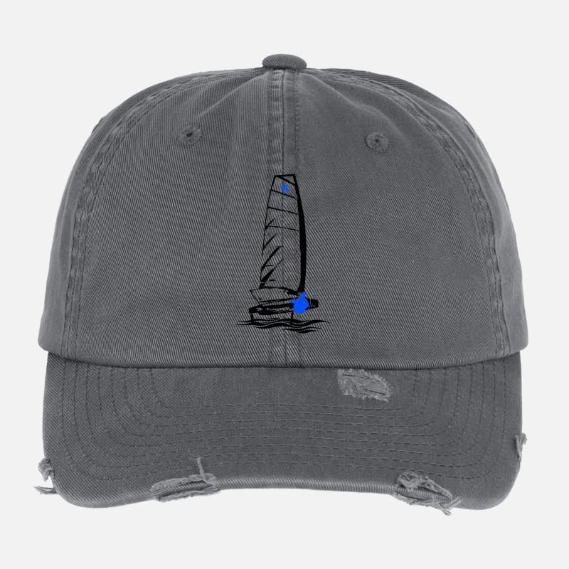 Foiling Moth Sailboat Foil Sailing Dinghy Moth Flexfit Vintage Destroyed Cap