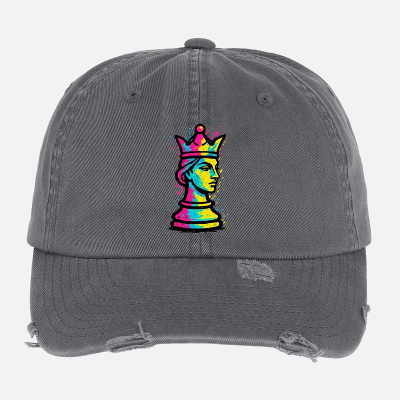 Reine des Échecs : La Science du Gambit Pop Casquette vintage effet usé Flexfit