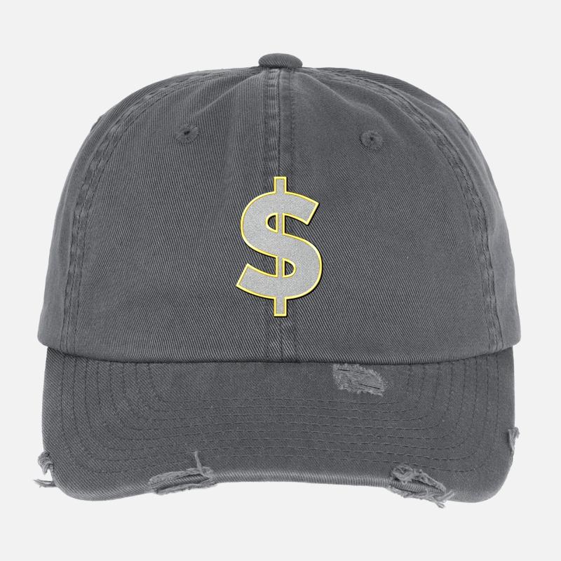 signe dollar Casquette vintage effet usé Flexfit