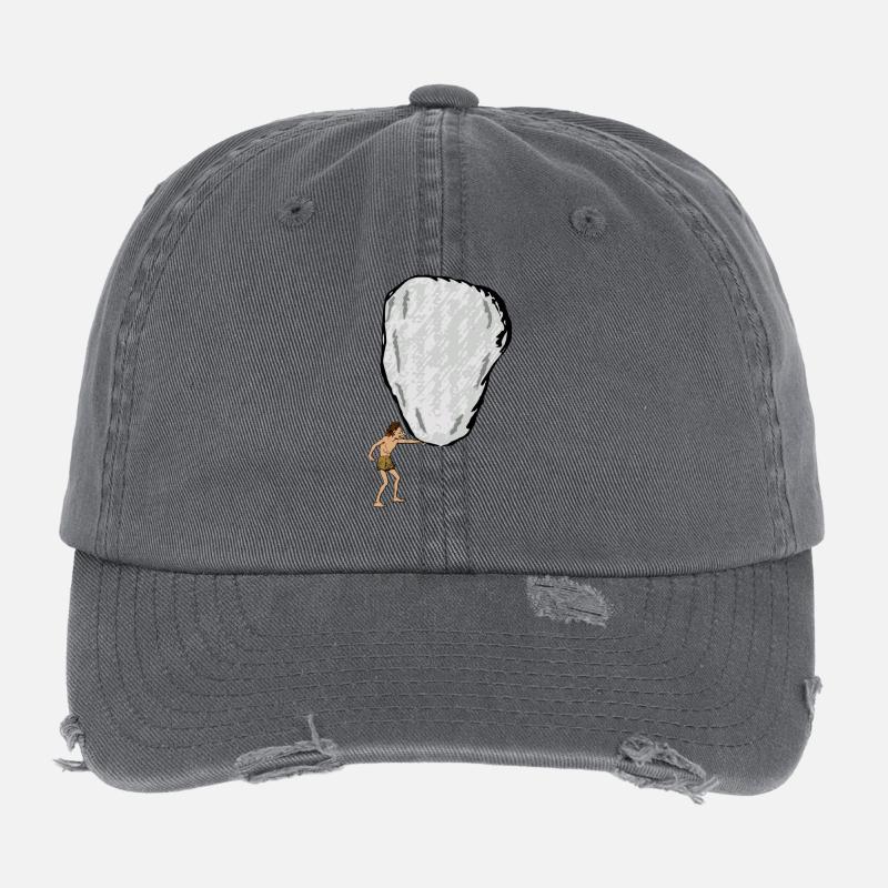 neanderthal cave man caveman steinzeit22 Flexfit Vintage Destroyed Cap