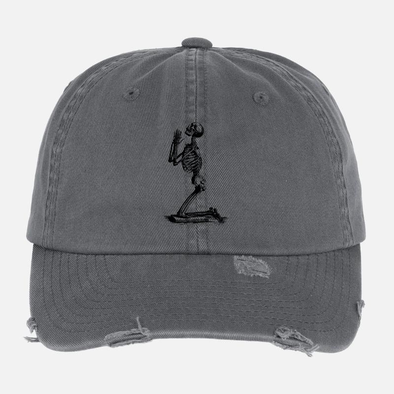 Squelette prier Casquette vintage effet usé Flexfit