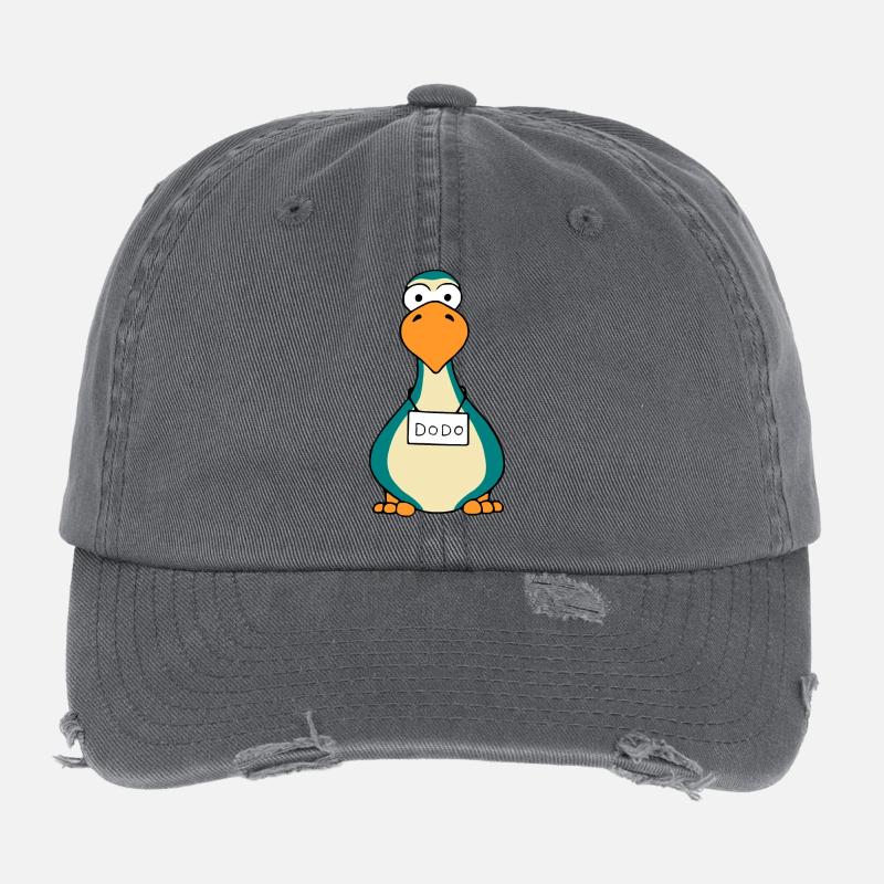étrange dodo - dronte - Casquette vintage effet usé Flexfit - charbon
