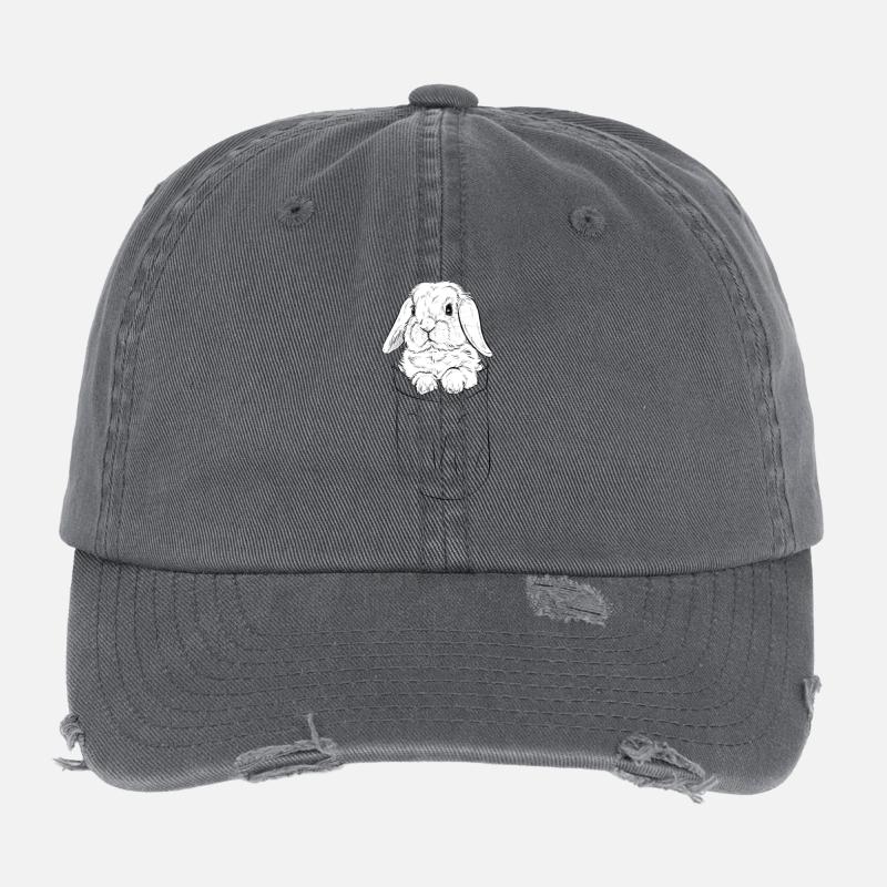 Widder Kaninchen in Tasche Flexfit Vintage Destroyed Cap
