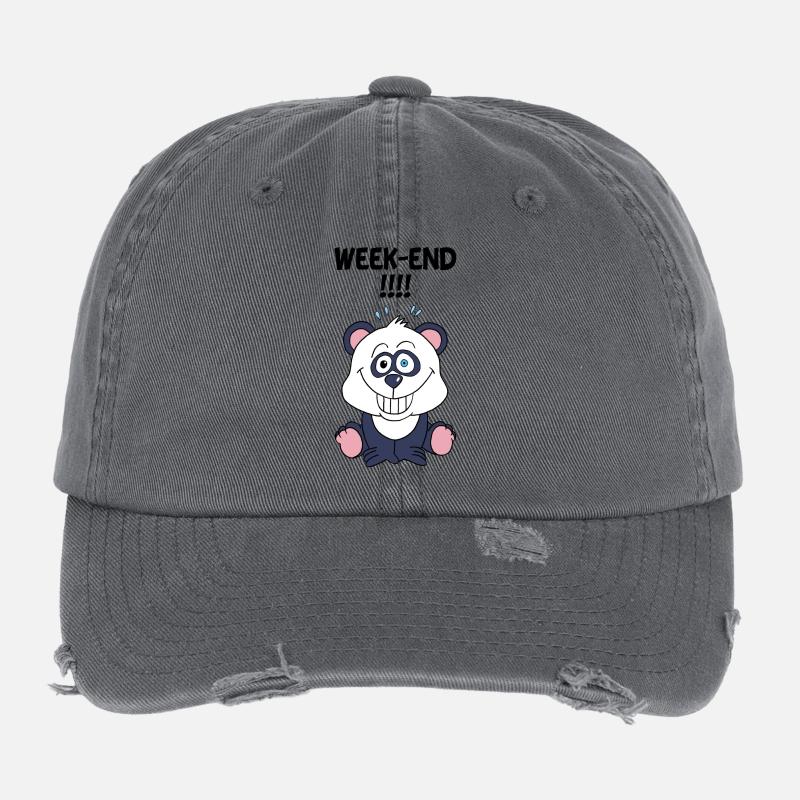 Panda-Wochenende Flexfit Vintage Destroyed Cap