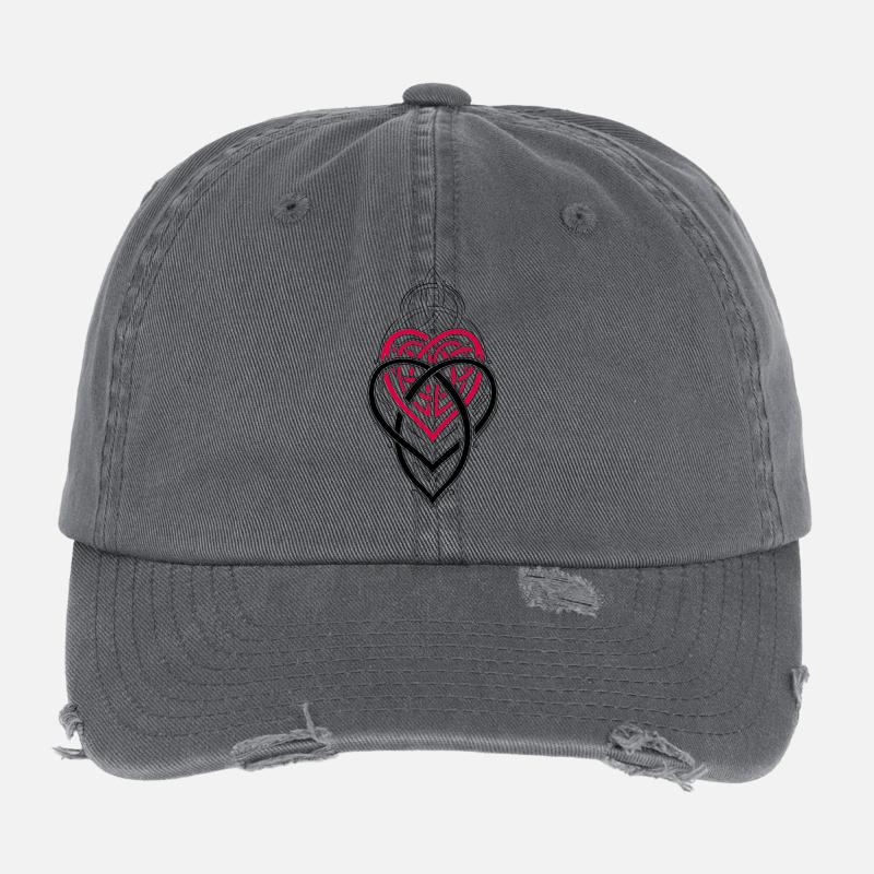 Nut knot Trinity Symbol Triqueta Triquetra Flexfit Vintage Destroyed Cap