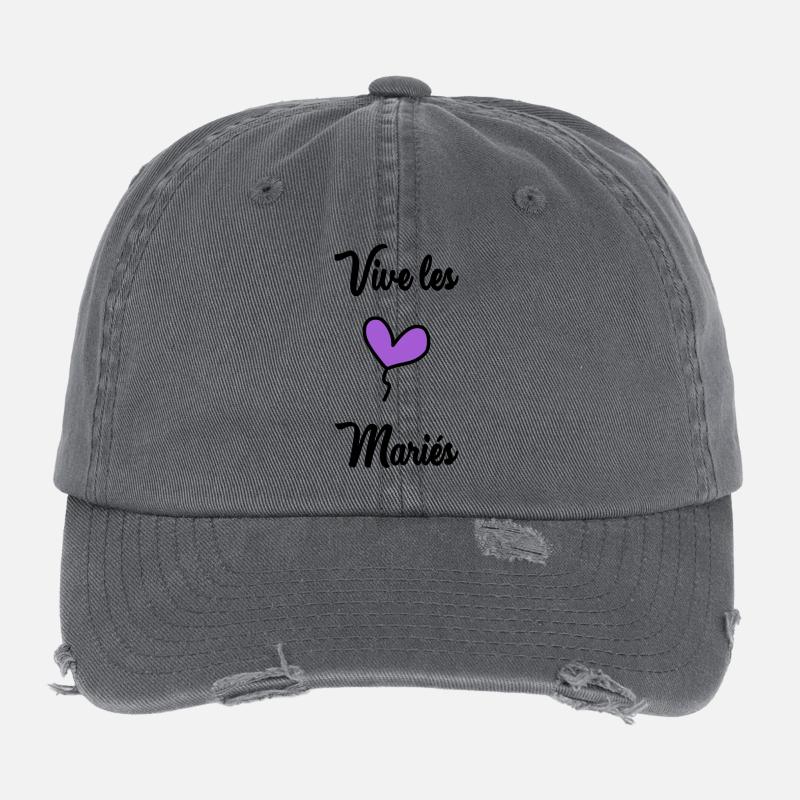 JUST MARRIED. EVJF. SAINT VALENTIN. COUPLE Casquette vintage effet usé Flexfit