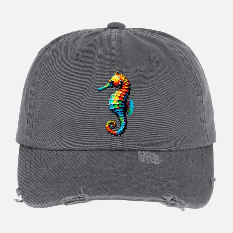 Hippocampe Casquette vintage effet usé Flexfit