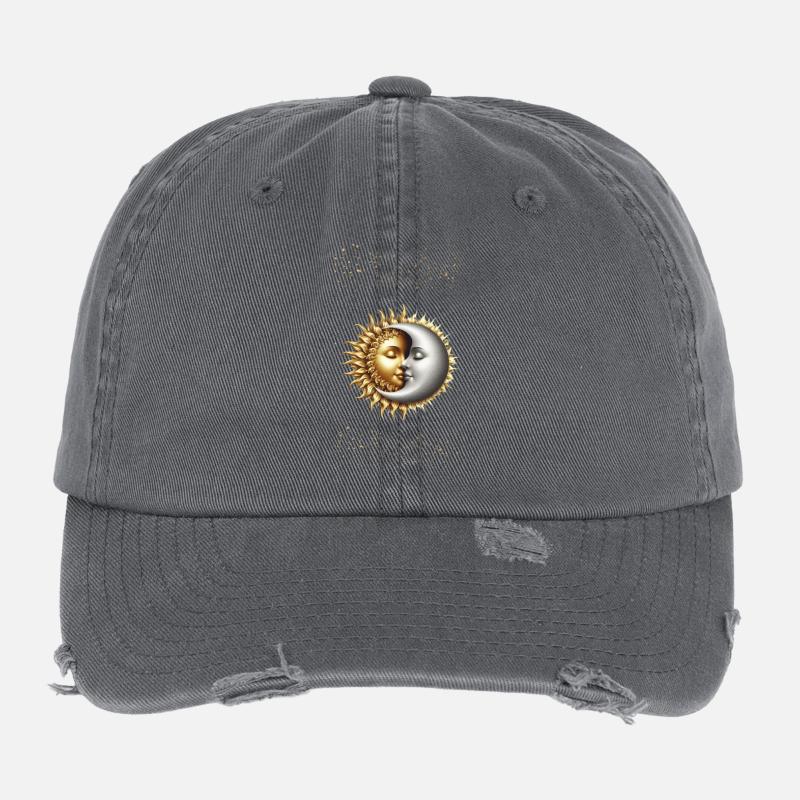 Soleil Lune Amour Casquette vintage effet usé Flexfit