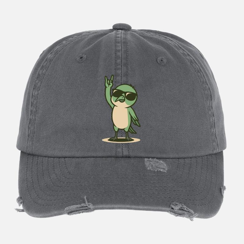 Poussin de colibri à bascule Casquette vintage effet usé Flexfit