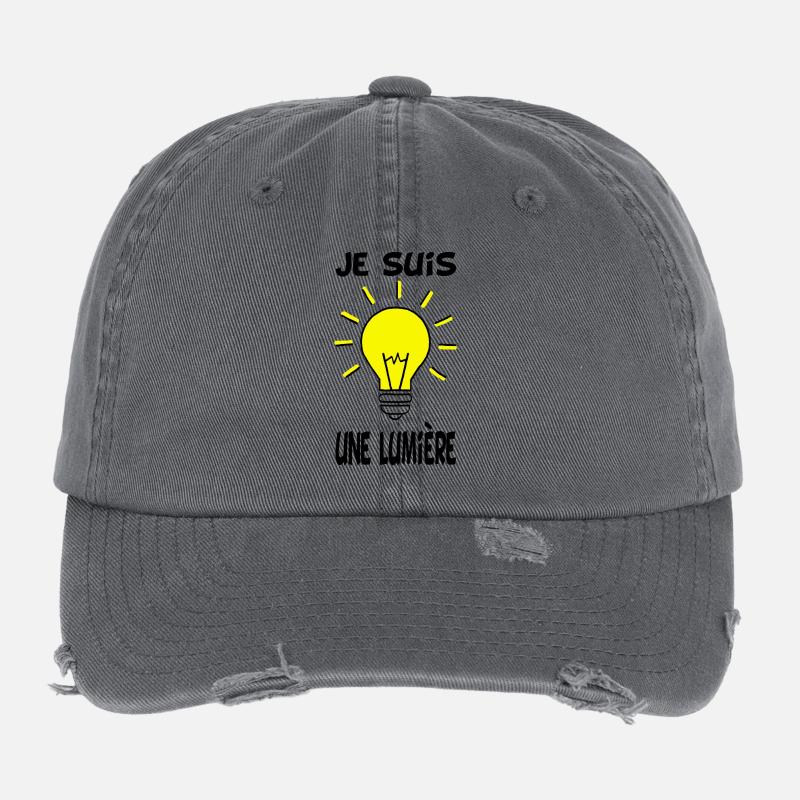 Je suis une lumière Casquette vintage effet usé Flexfit