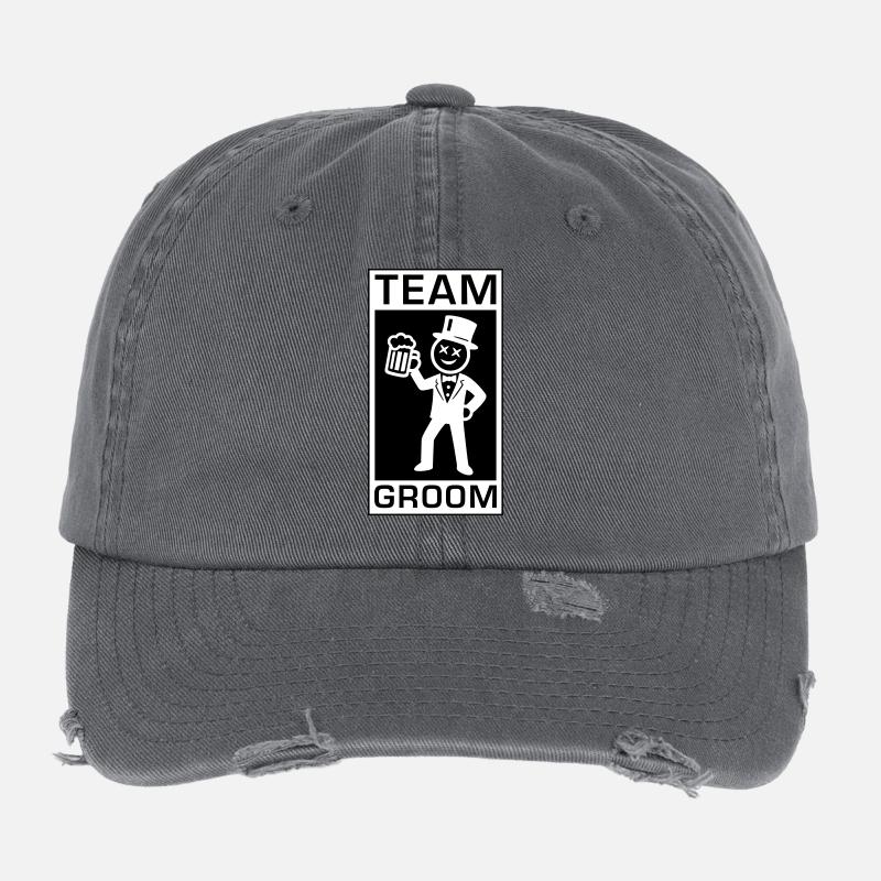 Team Groom Bräutigam Flexfit Vintage Destroyed Cap