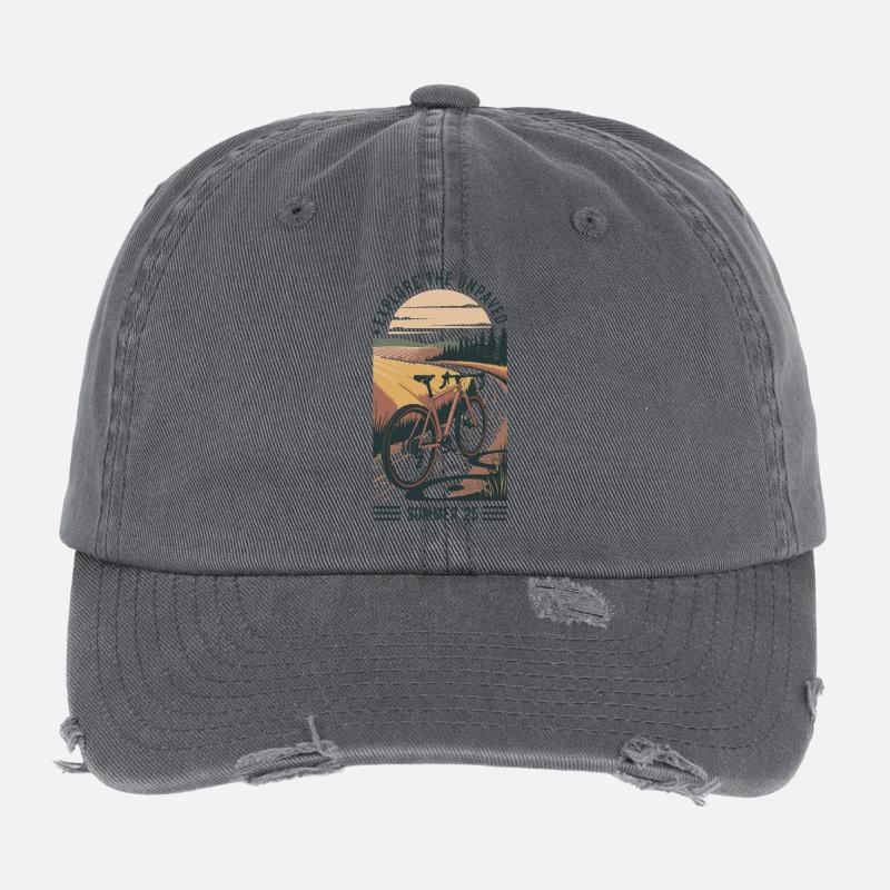 Cycling through the summer fields Flexfit Vintage Destroyed Cap