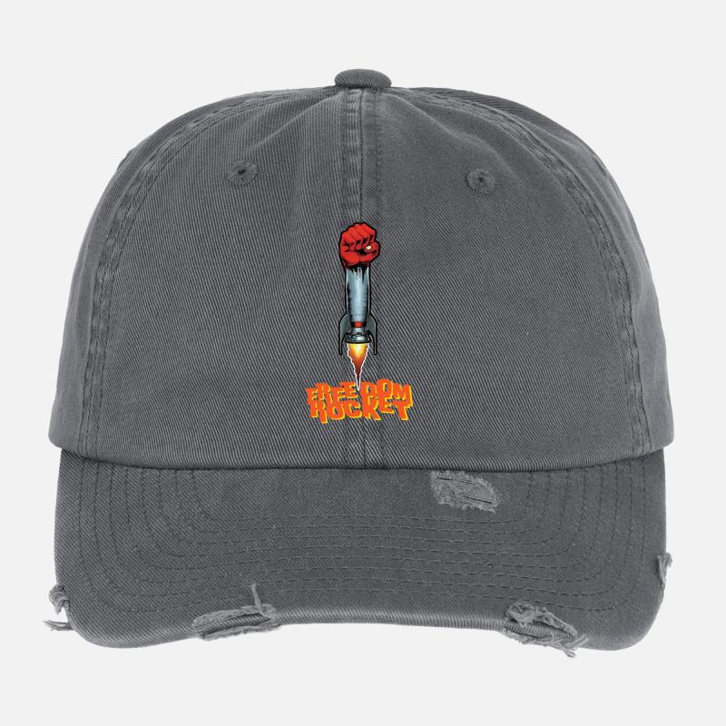 ROCKET FIGHT - freedom & rights Casquette vintage effet usé Flexfit