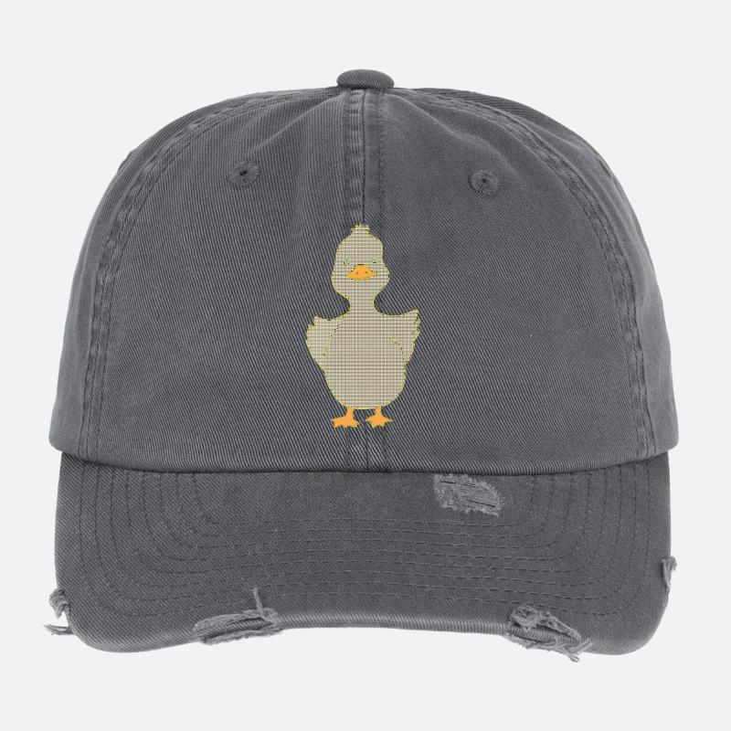 Canard à damier au bec jaune Casquette vintage effet usé Flexfit