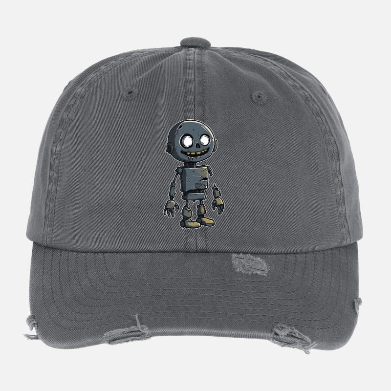 Kleiner Zombie Schrott Roboter  Flexfit Vintage Destroyed Cap