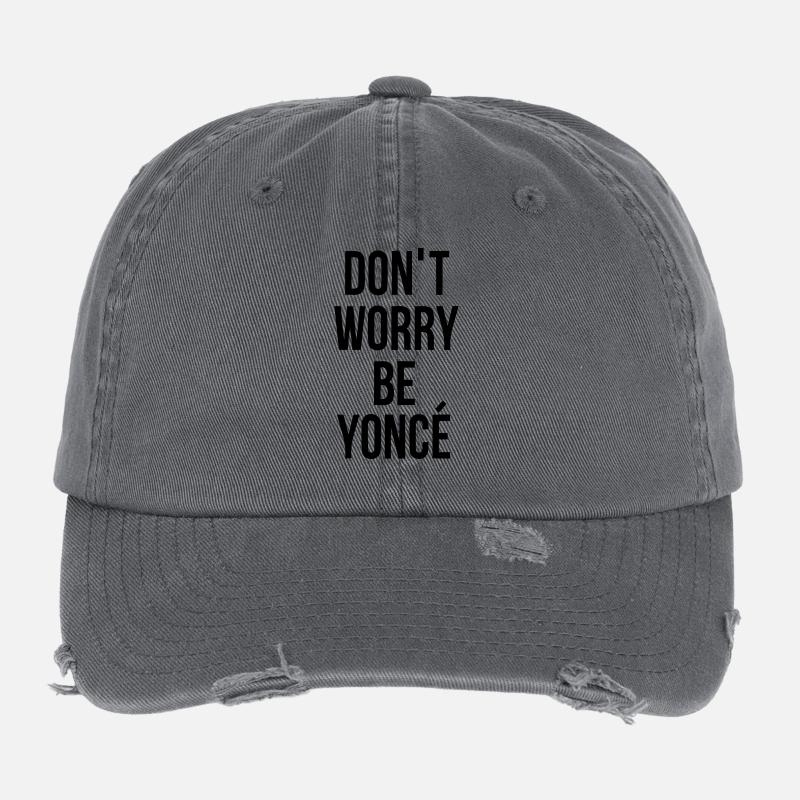 Worry Cheerful Gift Singer Star RnB Music Flexfit Vintage Destroyed Cap