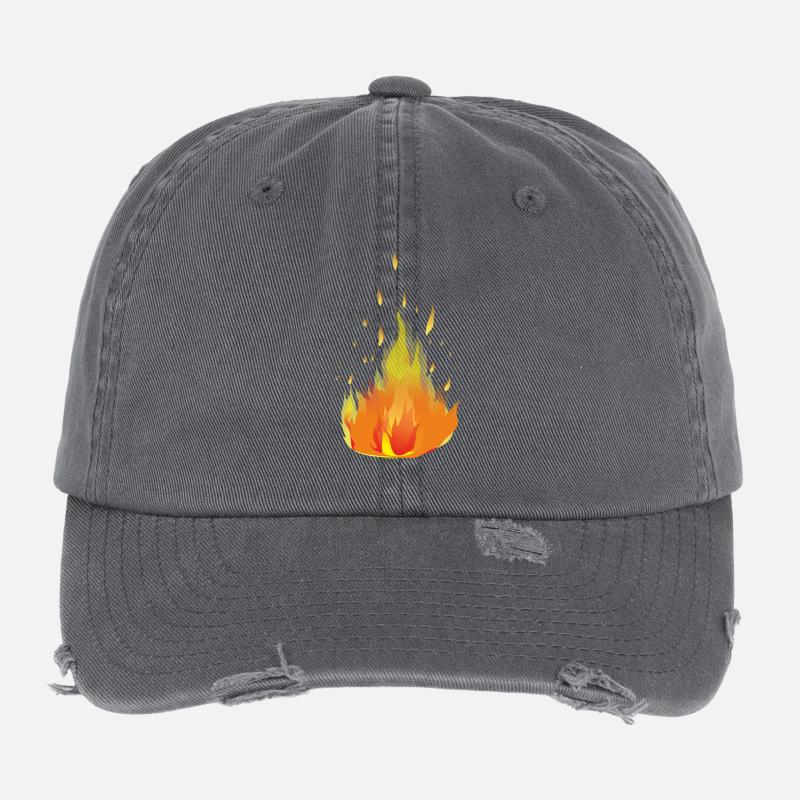 Flammes de feu Casquette vintage effet usé Flexfit