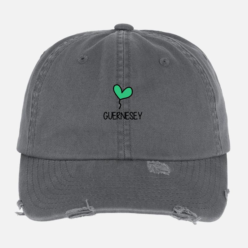 GUERNESEY. ROYAUME-UNI. ANGLETERRE Casquette vintage effet usé Flexfit