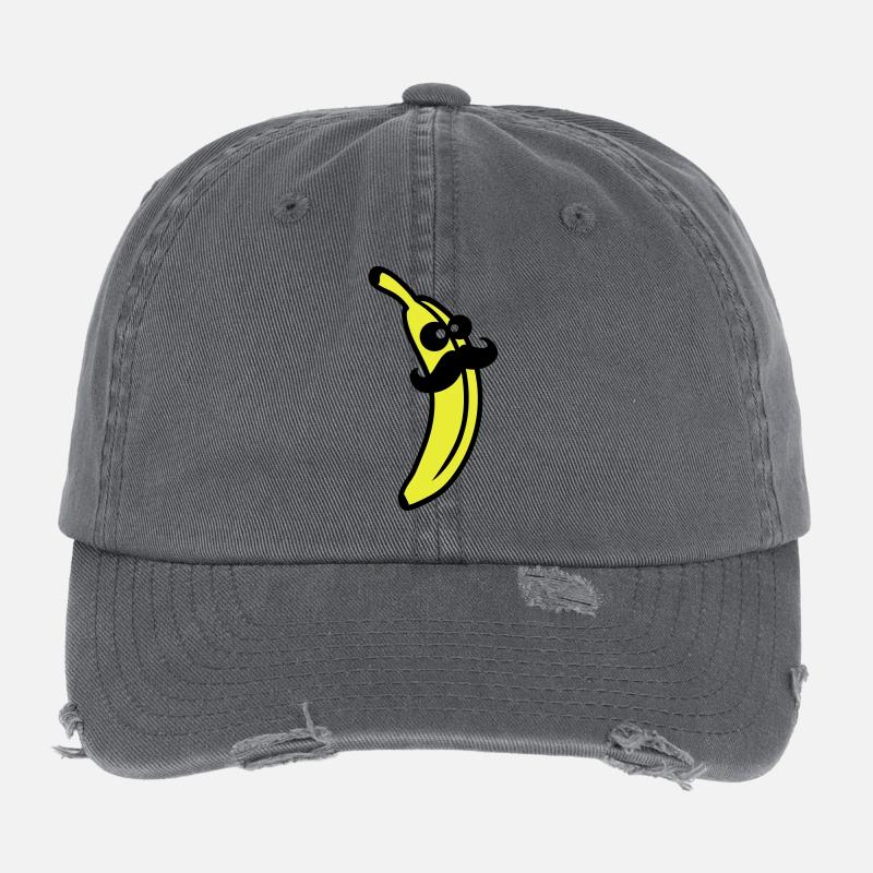 Sir Mustache Banana Casquette vintage effet usé Flexfit