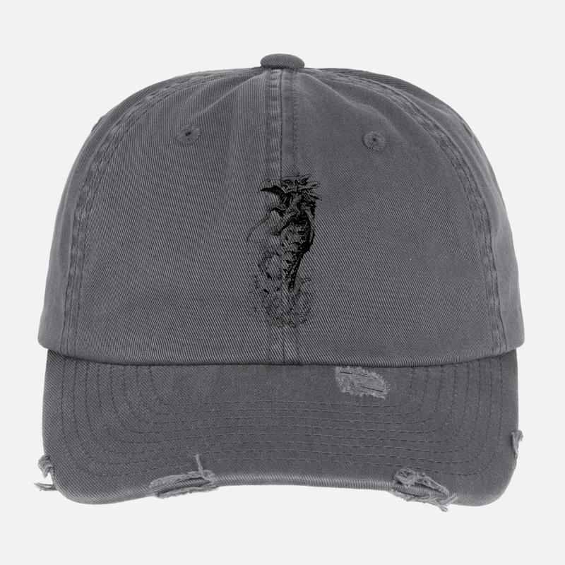 water dragon black Flexfit Vintage Destroyed Cap