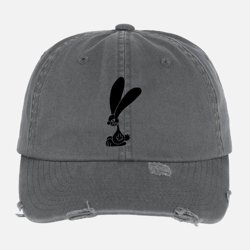 Grumpy black rabbit Flexfit Vintage Destroyed Cap
