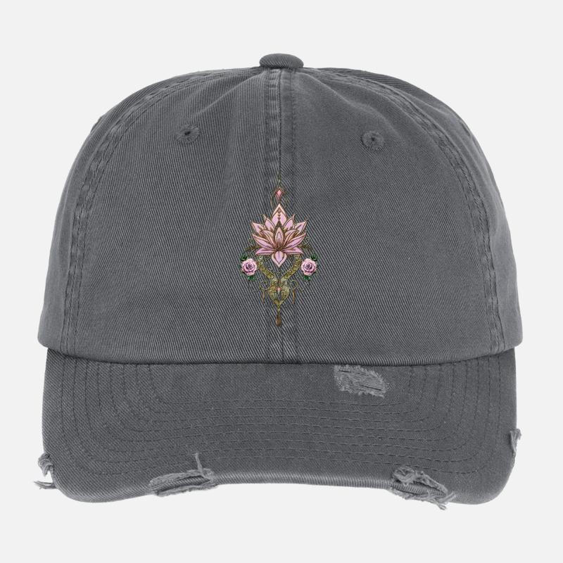 Beautiful lotus flower Flexfit Vintage Destroyed Cap