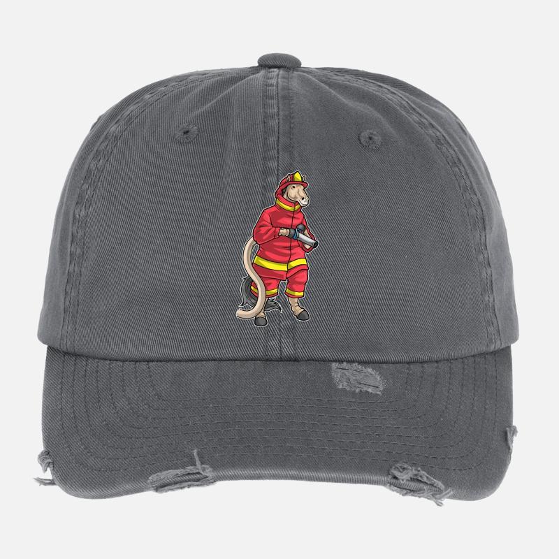 Horse Firefighter Fire Hose Flexfit Vintage Destroyed Cap