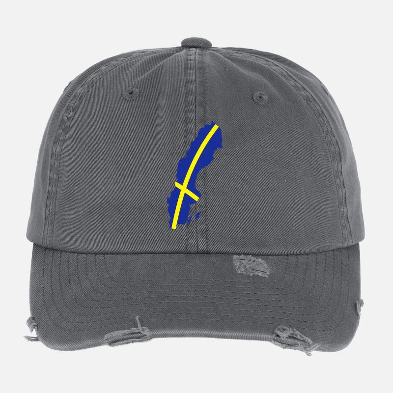 Sweden - Flexfit Vintage Destroyed Cap - dark grey