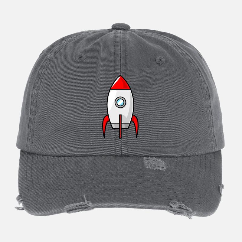 rakete rocket space shuttle ufo raumschiff mond Flexfit Vintage Destroyed Cap