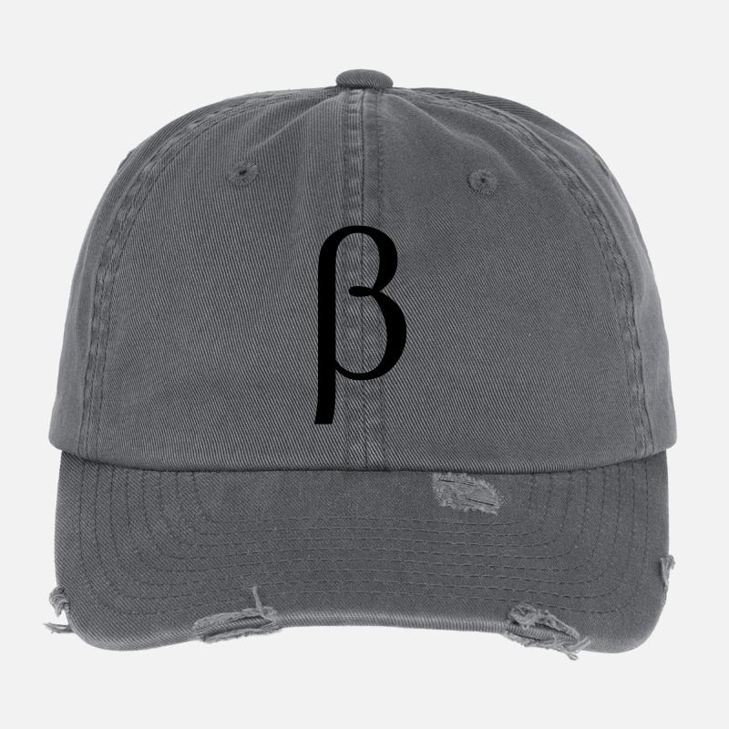 beta Greek letter Flexfit Vintage Destroyed Cap