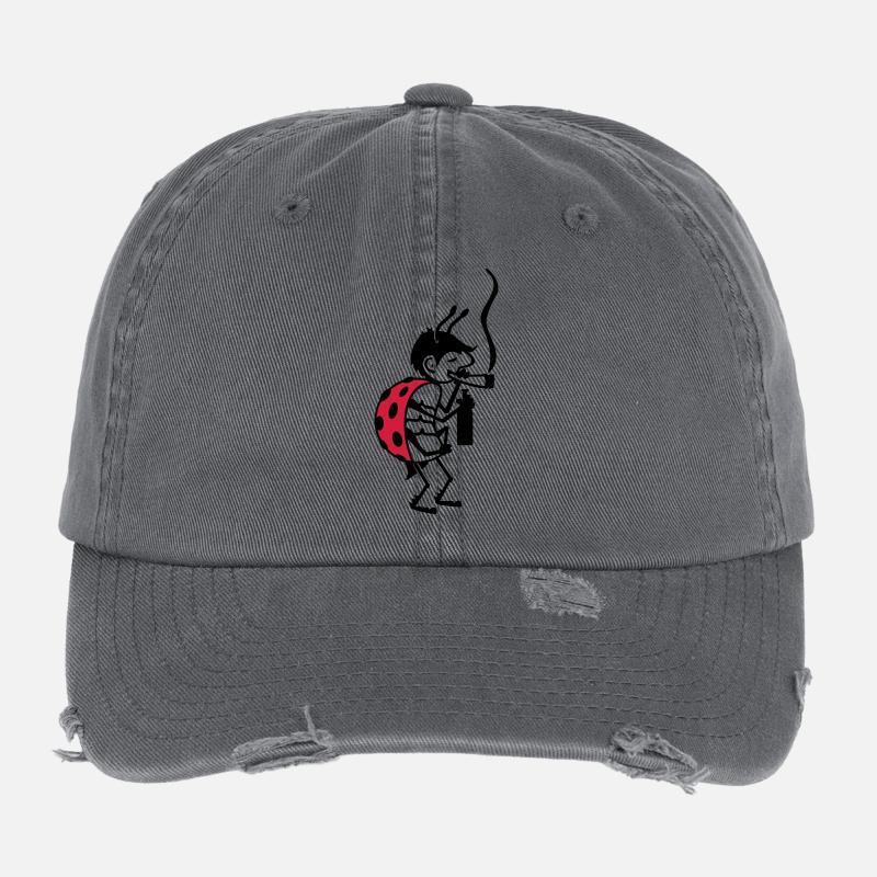 Kiffer-Käfer / pothead ladybug (2c) Flexfit Vintage Destroyed Cap