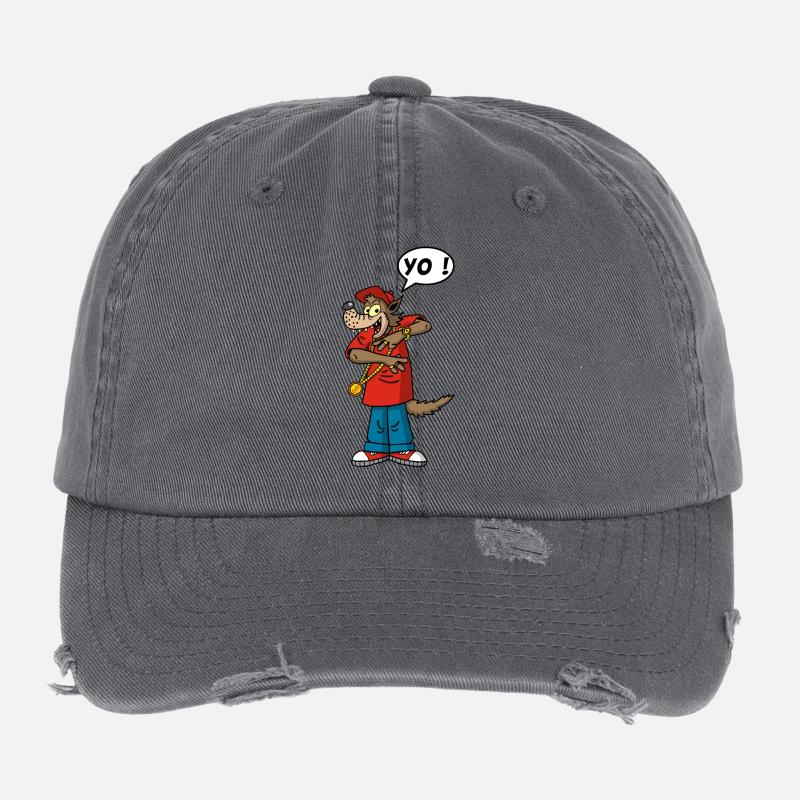 Loup rappeur Casquette vintage effet usé Flexfit