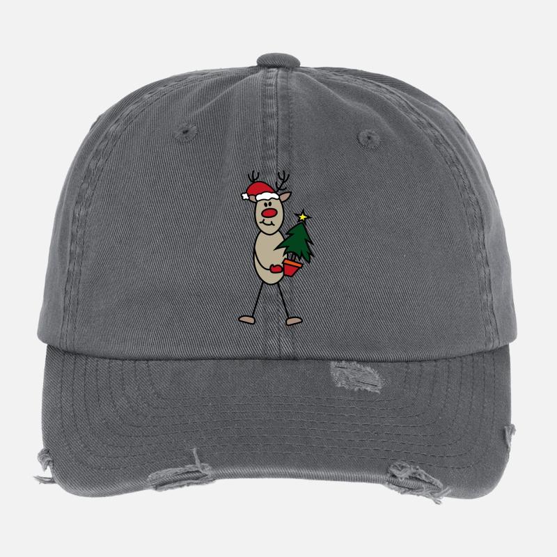 Funny Christmas Flexfit Vintage Destroyed Cap