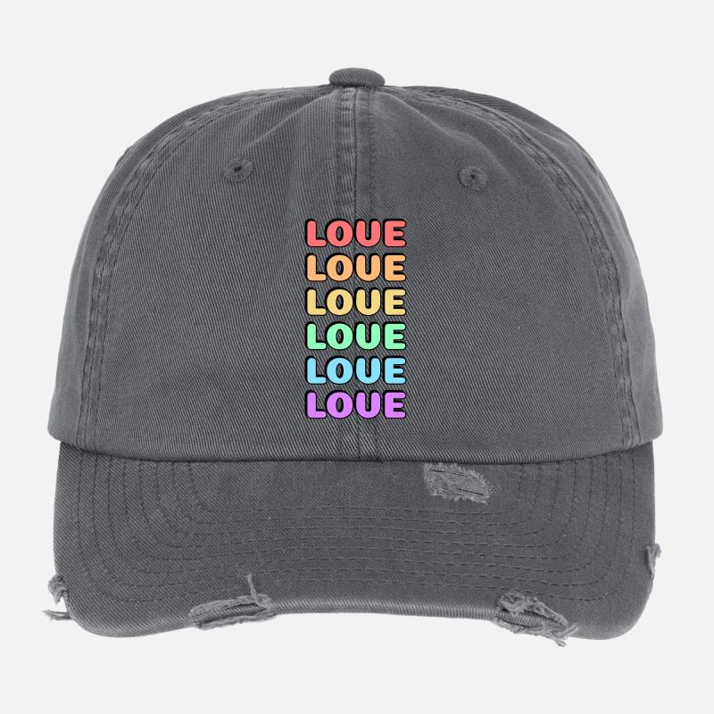 Liebe 6 Regenbogenfarben Gay Pride Pastell Flexfit Vintage Destroyed Cap