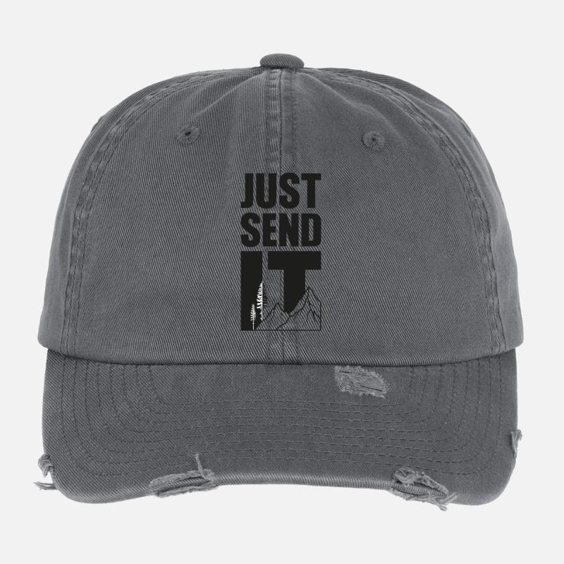 Just Send It - Black Flexfit Vintage Destroyed Cap