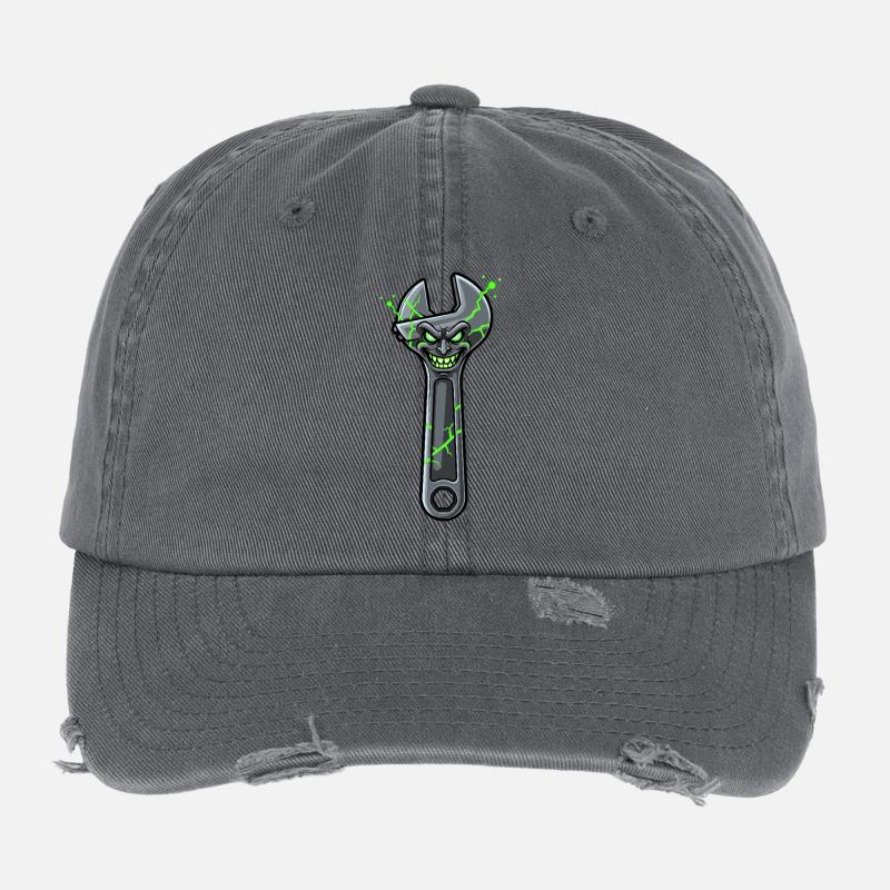 Grimmiger Zersplitter Schraubenschlüssel Flexfit Vintage Destroyed Cap
