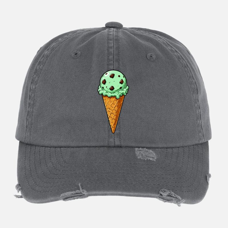 Culasse de glace menthe chocolat Casquette vintage effet usé Flexfit