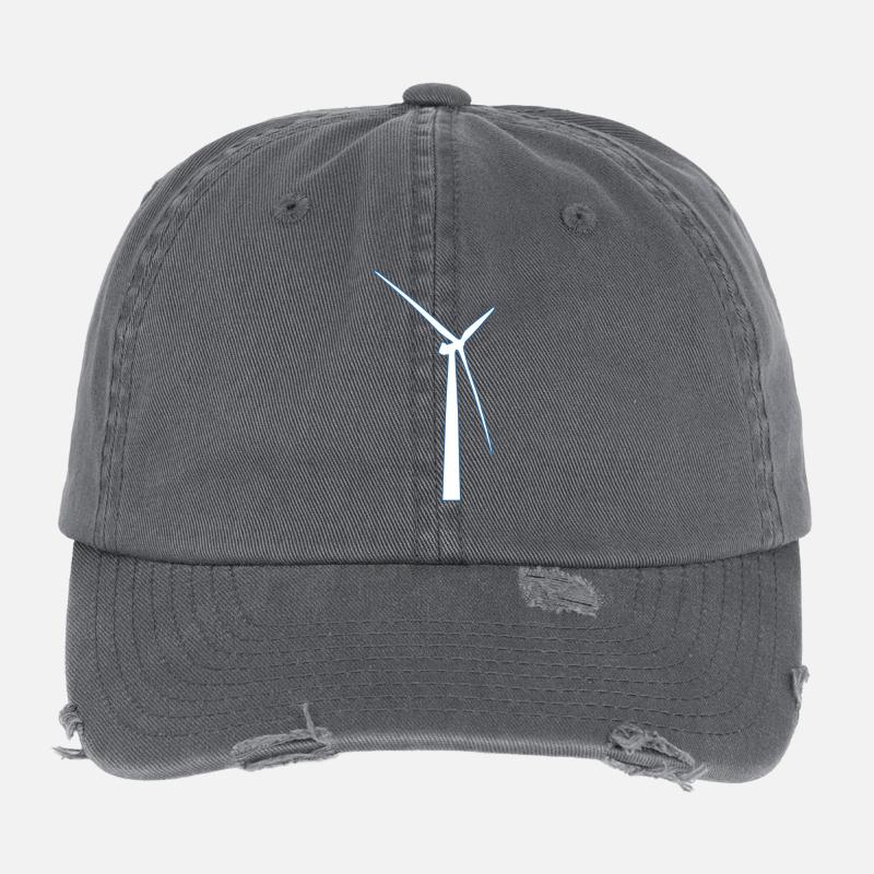 windmill windmuehle wind turbine windrad9 Flexfit Vintage Destroyed Cap