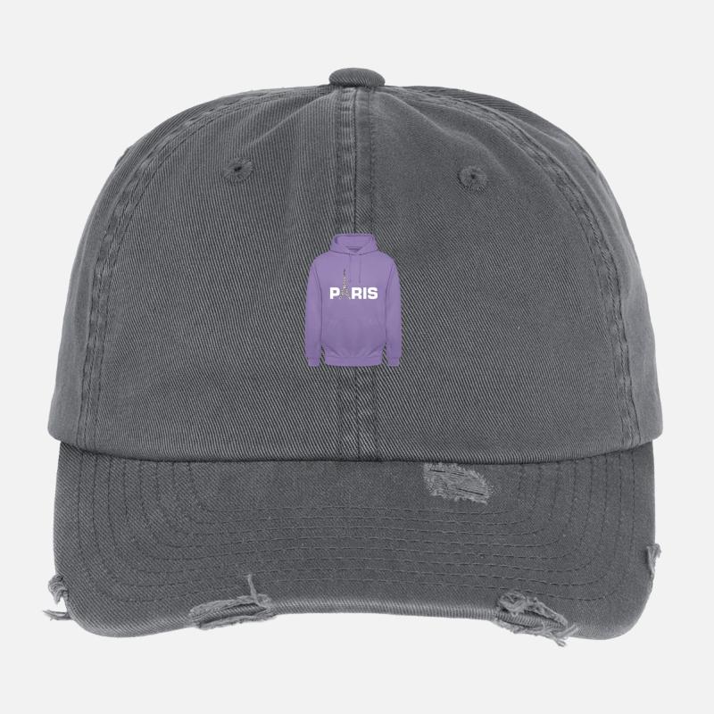 Paris Sweat à capuche avec Tour Eiffel Casquette vintage effet usé Flexfit