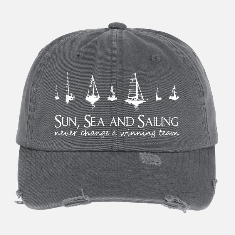 Sun, Sea and Sailing. Never change a winning team! Flexfit Vintage Destroyed Cap