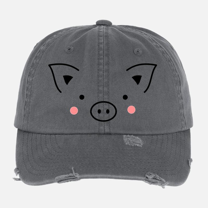 Cochon Casquette vintage effet usé Flexfit