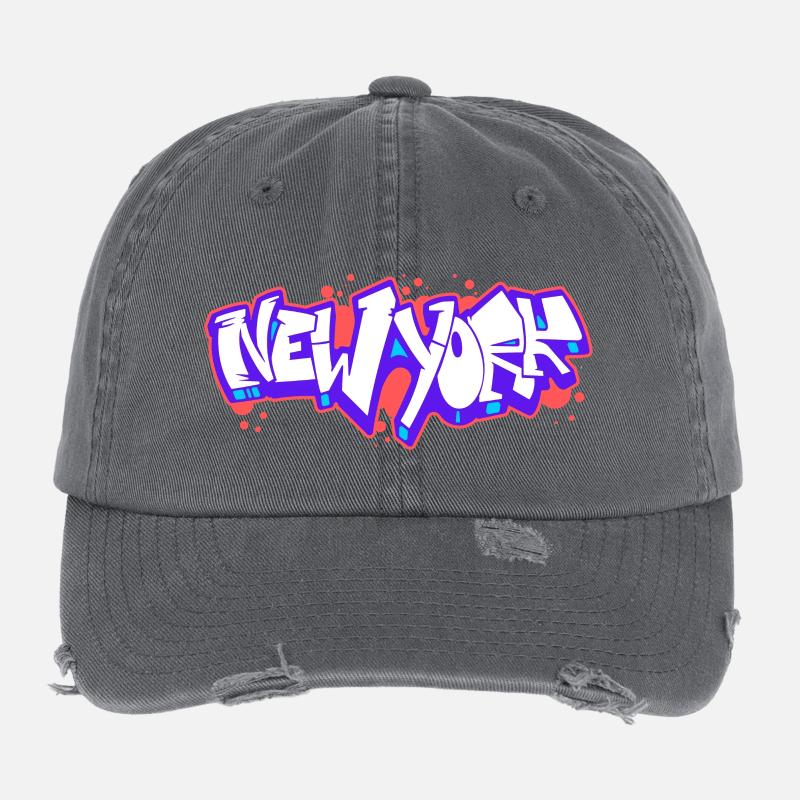 New York Horizontal Graffiti 1 Flexfit Vintage Destroyed Cap
