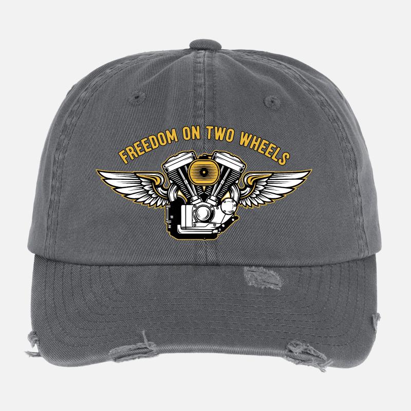 Freedom on Two Wheels Flexfit Vintage Destroyed Cap