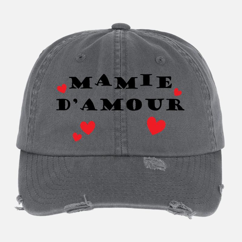 Mamie d'Amour Casquette vintage effet usé Flexfit