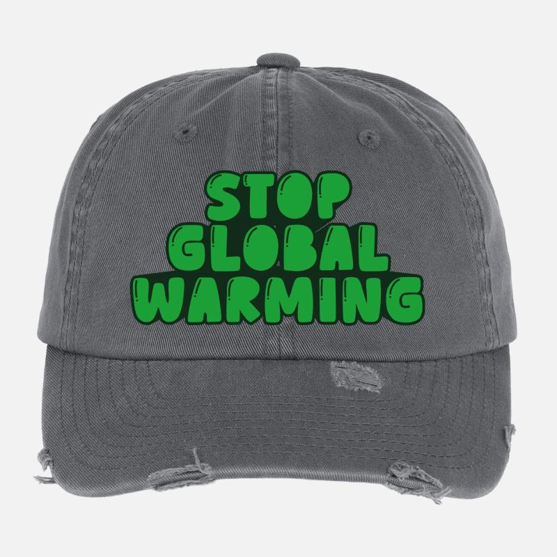 Stoppe die globale Erwärmung Flexfit Vintage Destroyed Cap