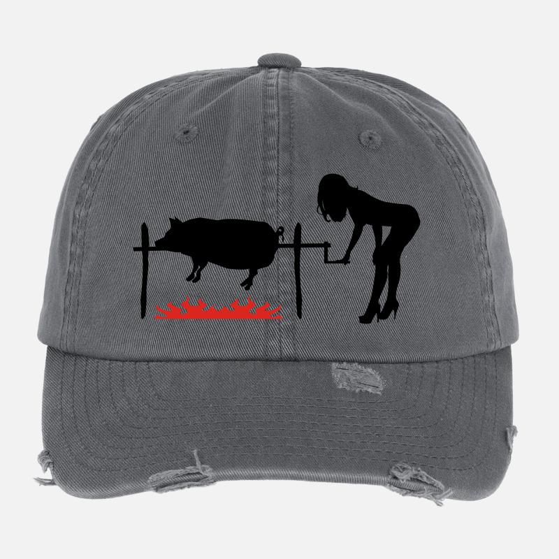 Grillschwein Flexfit Vintage Destroyed Cap