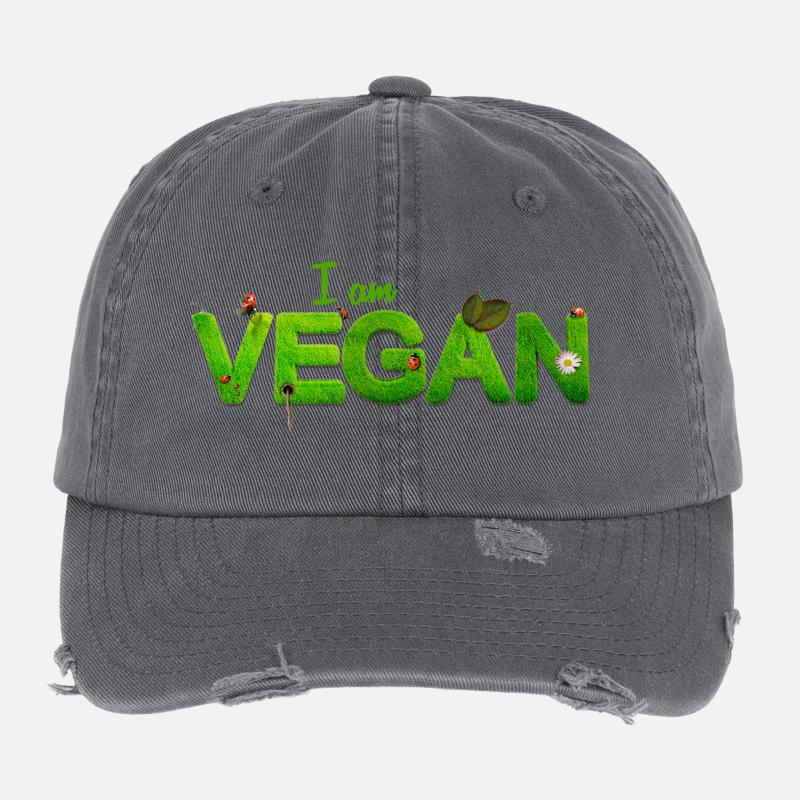 I am vegan Flexfit Vintage Destroyed Cap