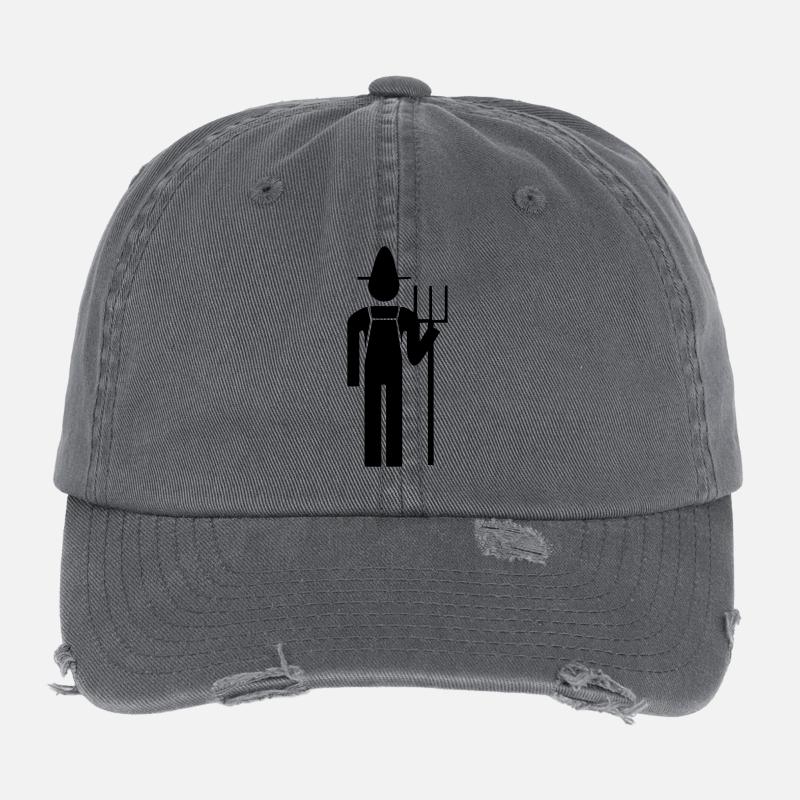 Paysan (vectoriel) - Flexfit Vintage Destroyed Cap - dark grey