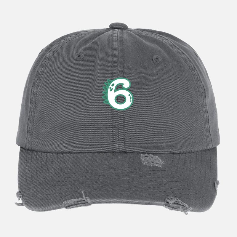 Number 6 Flexfit Vintage Destroyed Cap